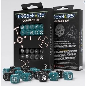 CROSSHAIRS COMPACT D6 DICE SET: STORMY & BLACK