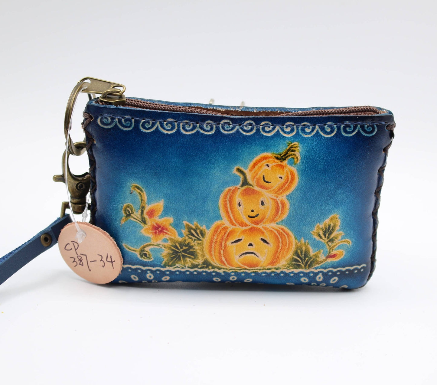 LEATHER PUMPKIN COINPURSE