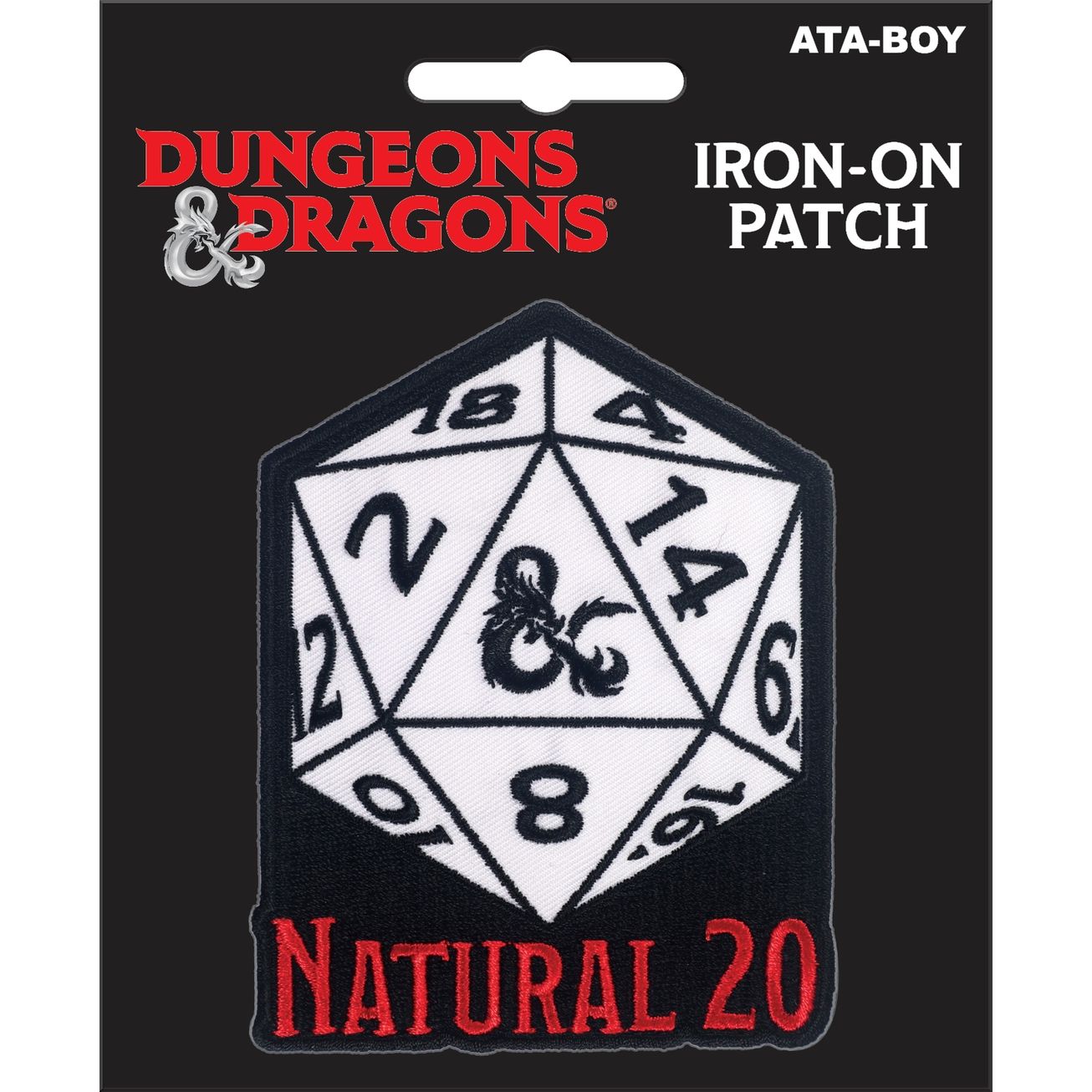 D&D NATURAL 20 EMBROIDERED IRON-ON PATCH