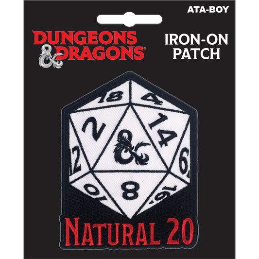 D&D NATURAL 20 EMBROIDERED IRON-ON PATCH