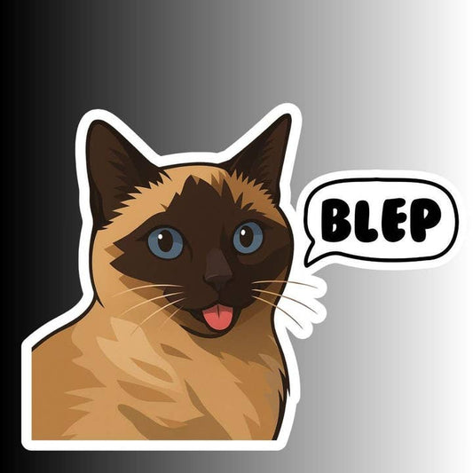 BLEP SIAMESE CAT STICKER