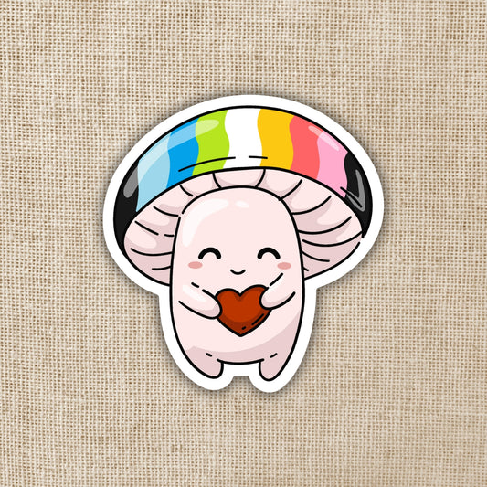 QUEER PRIDE MUSHROOM STICKER