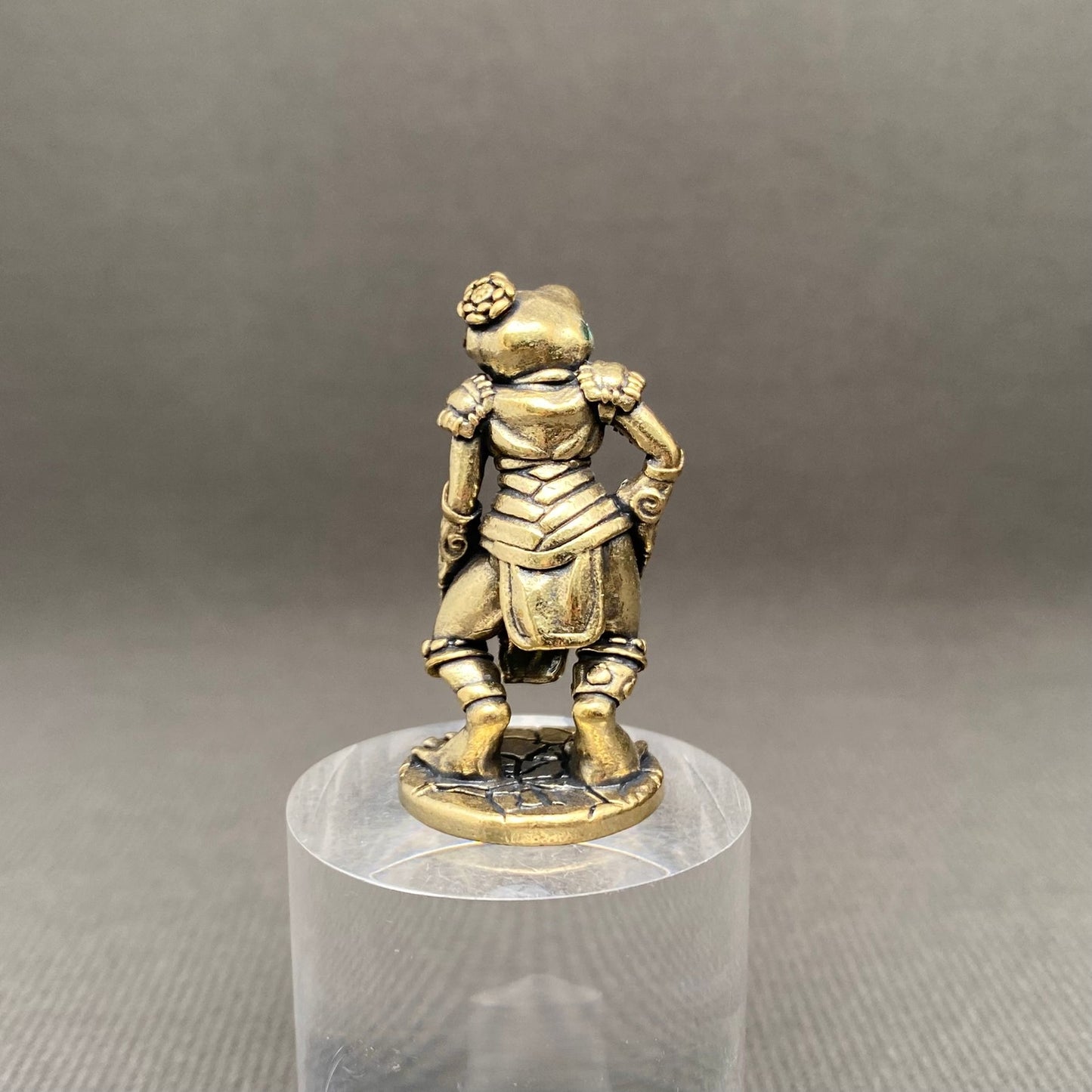 MINIATURE BRASS FROG WARRIOR