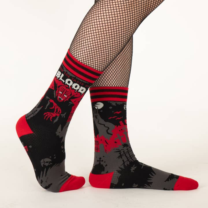 DRACULA'S BLOODLUST CREW SOCKS BY FOOTCLOTHES
