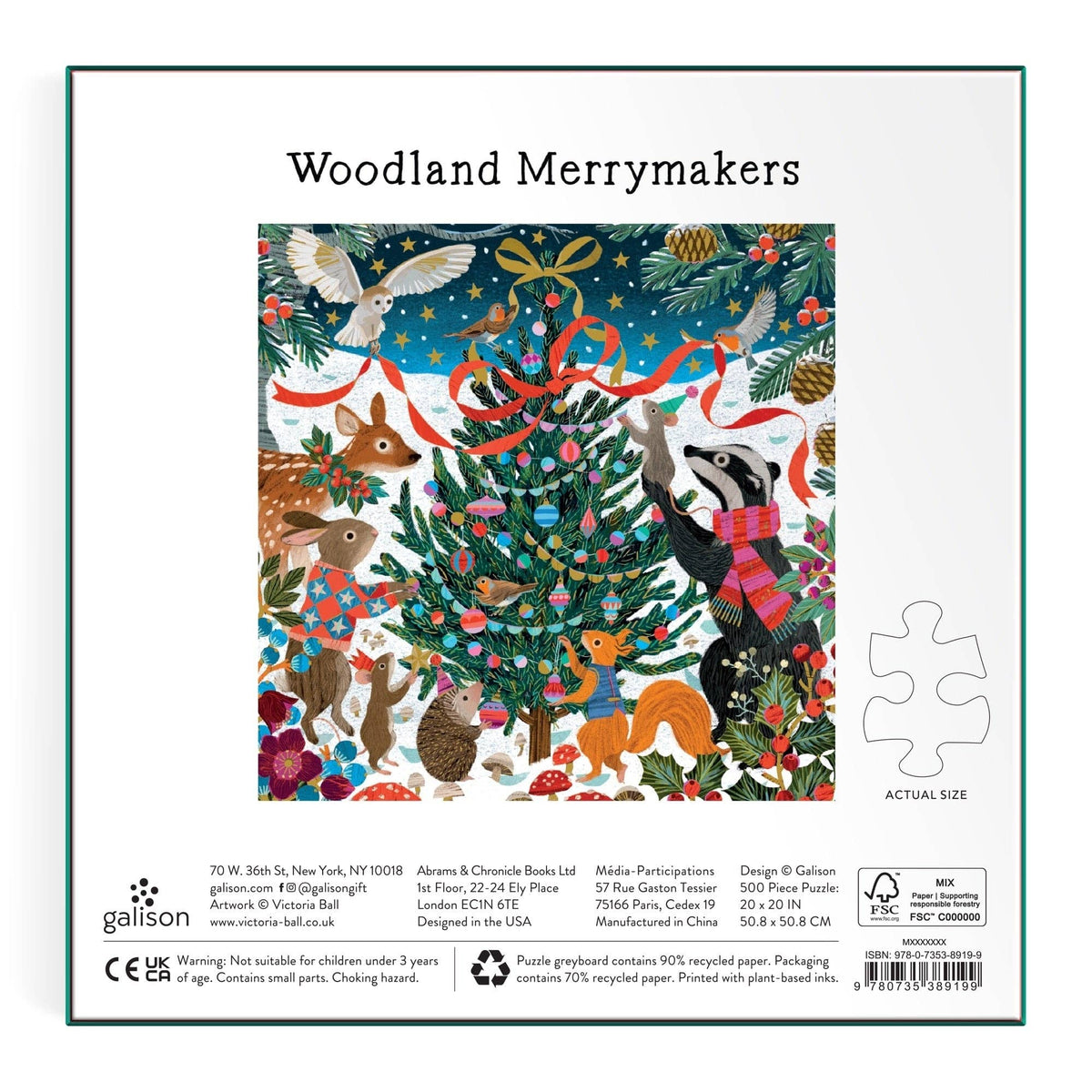 VICTORIA BALL WOODLAND MERRYMAKERS 500 PIECE FOIL PUZZLE