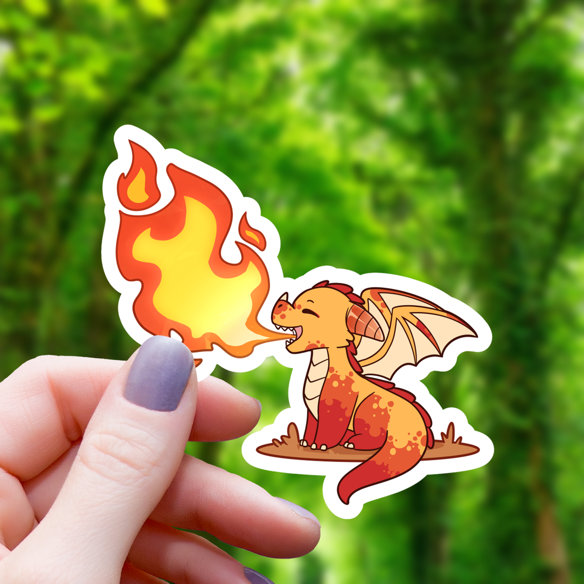 CUTE FIREBREATHING DRAGON STICKER