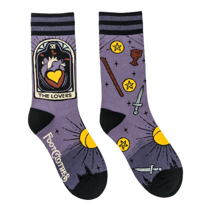 THE LOVERS TAROT NOUVEAU CREW SOCKS BY FOOTCLOTHES