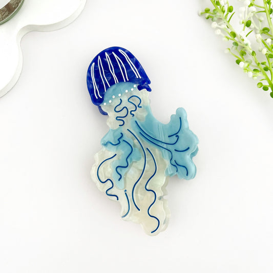 BLUE JELLYFISH HAIR CLAW CLIP
