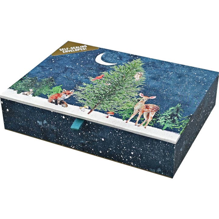 MOONLIT FOREST FRIENDS DELUXE BOXED HOLIDAY CARDS