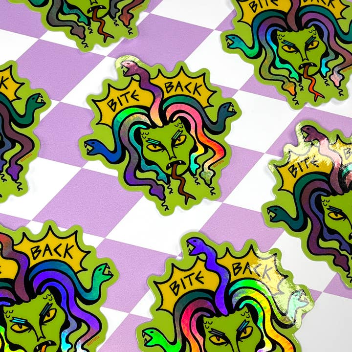 BITE BACK MEDUSA VINYL STICKER