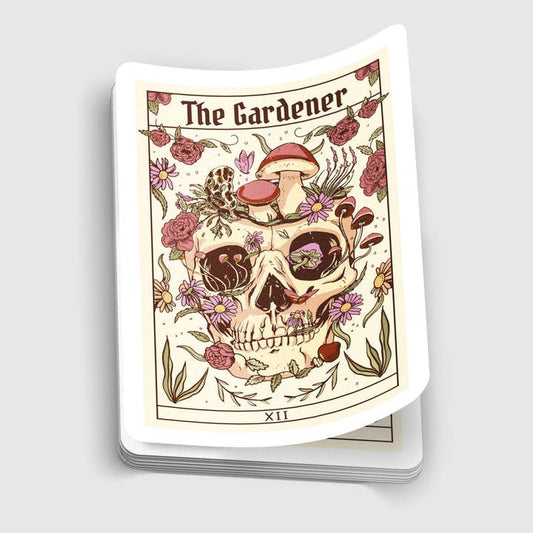 SKULL FLOWER GARDENER TAROT STICKER