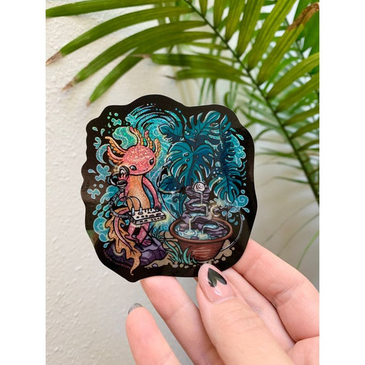 MUSIC FOR PLANTS AXOLOTL DJ STICKER