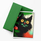 OH HOLY NIGHT BLACK CAT BLANK NOTECARD