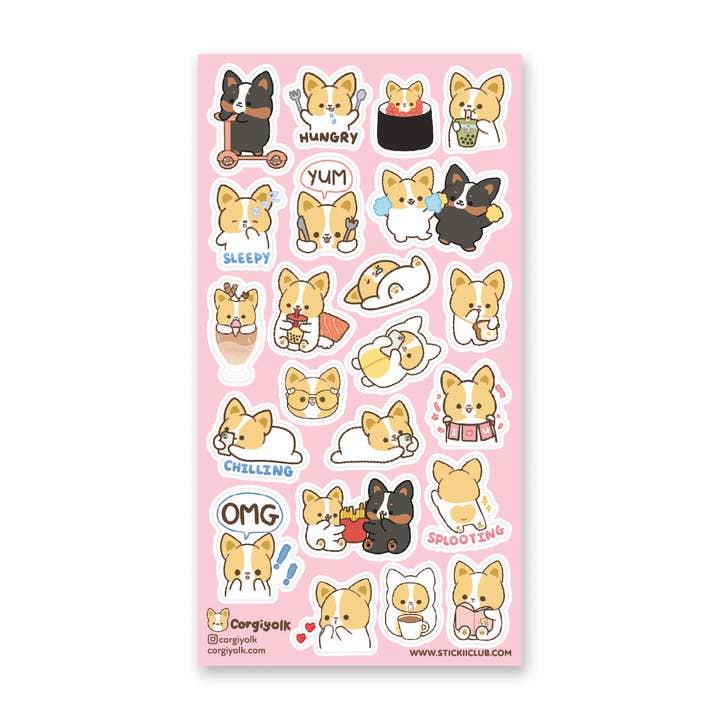 CORGI CUTIES STICKER SHEET