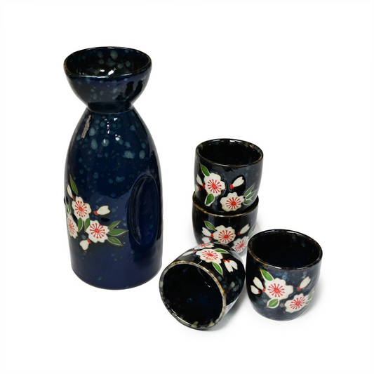 NAVY BLUE SAKURA SAKE SET