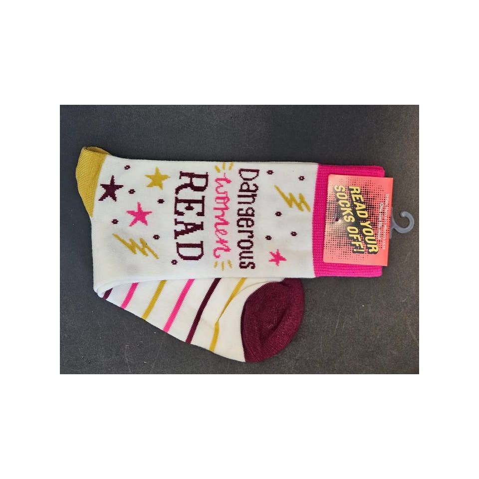 DANGEROUS WOMEN READ SOCKS (LOVELIT)