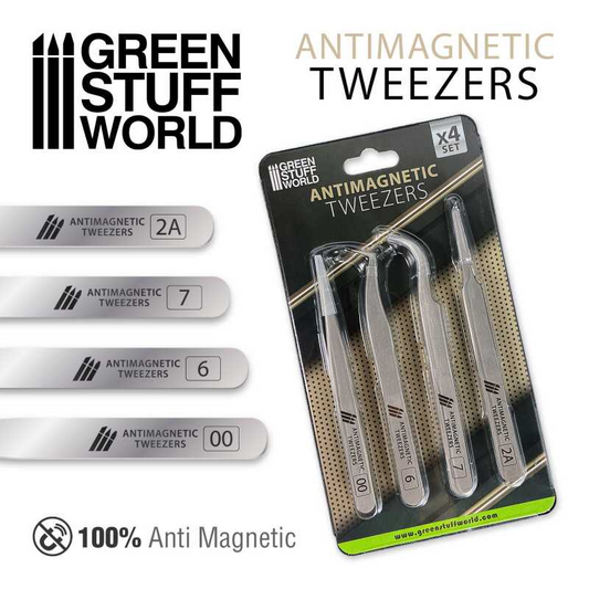 GSW ANTI MAGNETIC TWEEZERS (SET OF 4)