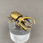 MINIATURE BRASS THREE HORNED BEETLE