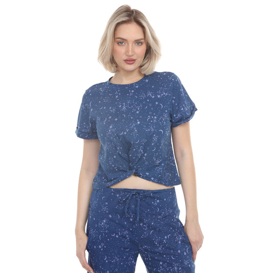 CELESTIAL TWIST FRONT TEE - BLUE