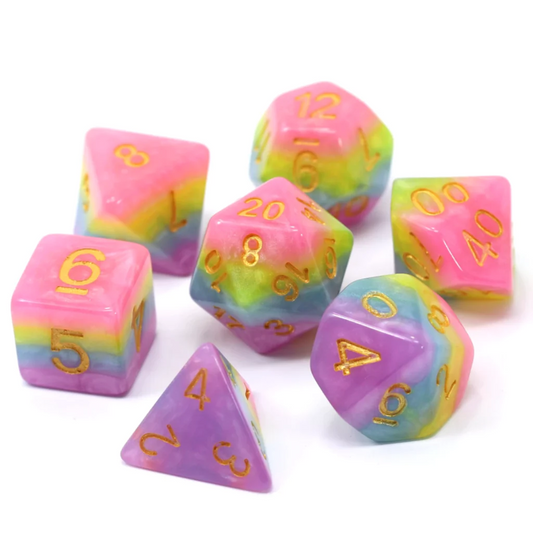 PRINCESS UNICORN BUBBLEGUM DICE SET