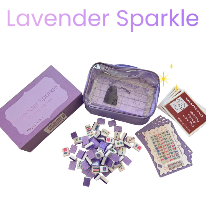 LAVENDER SPARKLE - MAHJONG TILES – AMERICAN MAHJONG TILE SET (166 TILES)