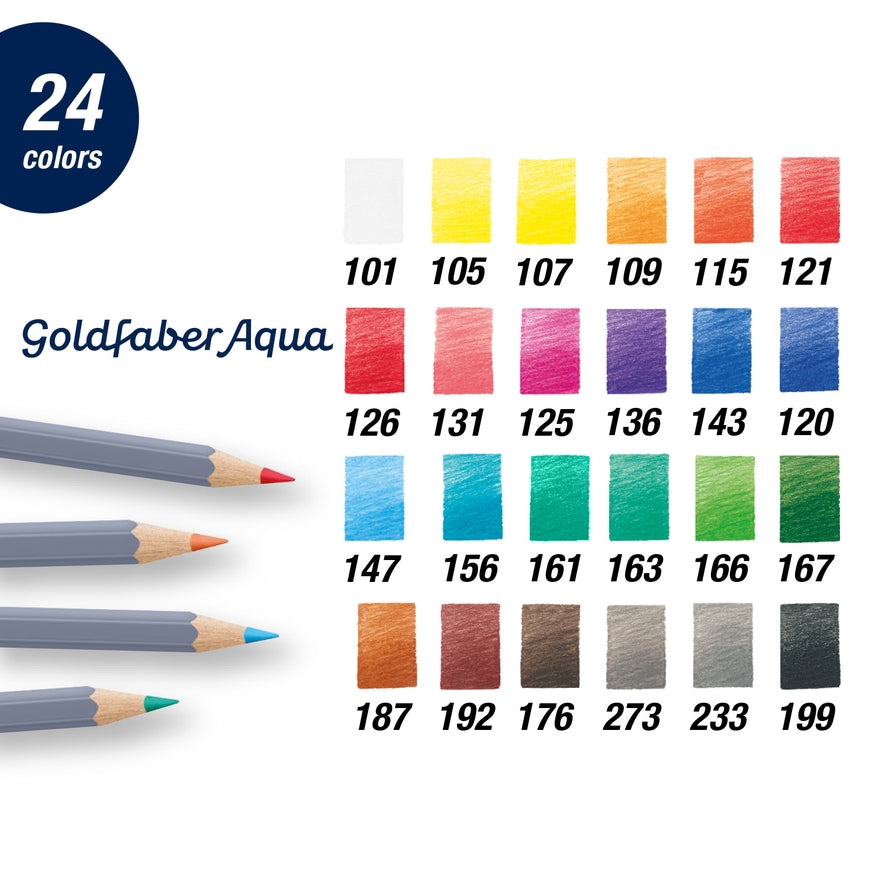 FABER-CASTELL GOLDFABER AQUA WATERCOLOR PENCILS (24 COUNT)