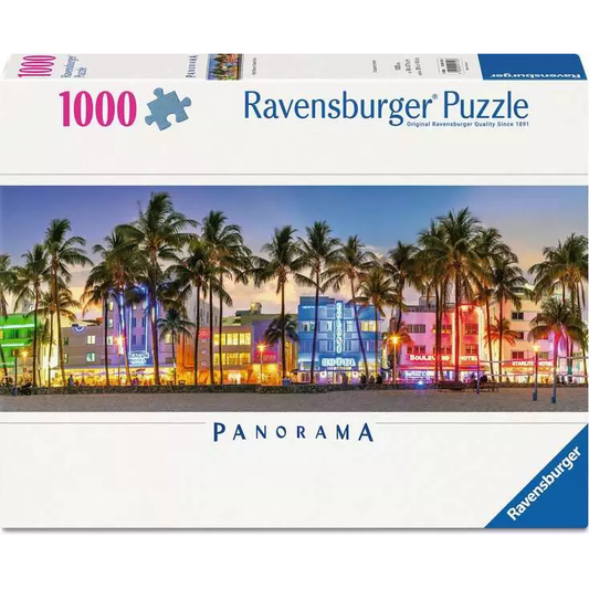 NIGHT GLOW ON OCEAN DRIVE PANORAMA 1000PC PUZZLE