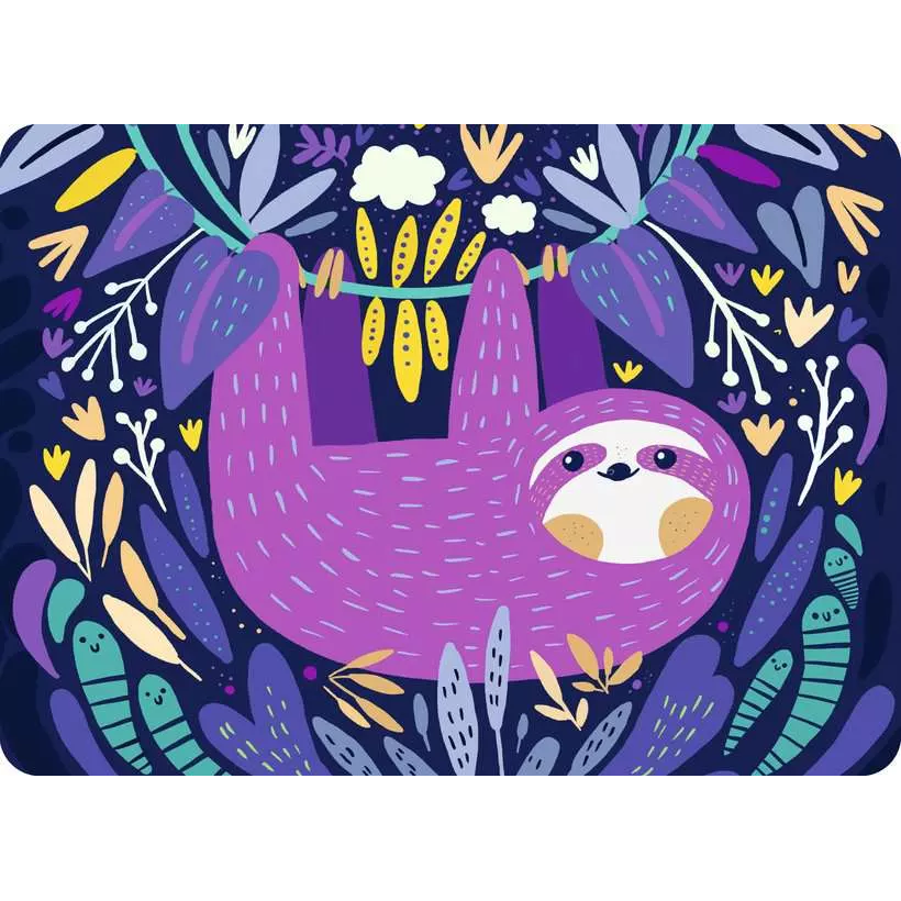 PURPLE SLOTH SMILING 100PC PUZZLE