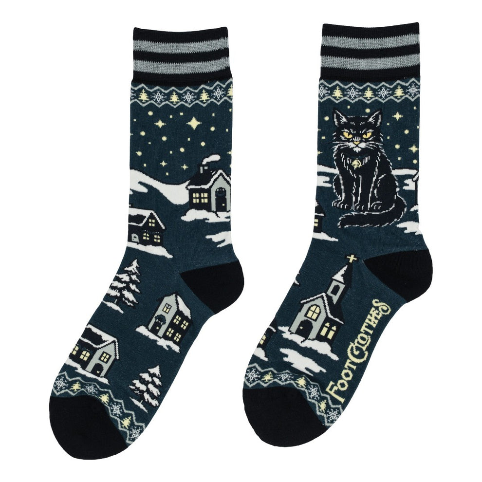 YULE CAT CREW SOCKS BY FOOTCLOTHES