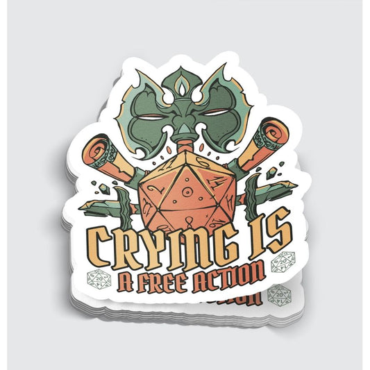 CRYING IS A FREE ACTION STICKER