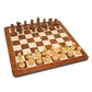 GRAND ENGLISH STYLE CHESS SET - WEIGHTED PIECES W/ 19" WALNUT ROOT WOOD BOARD