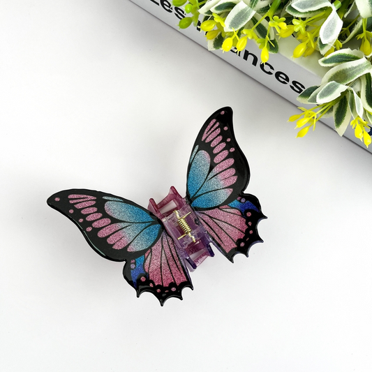 LARGE GLITTERY BUTTERFLY HAIR CLAW