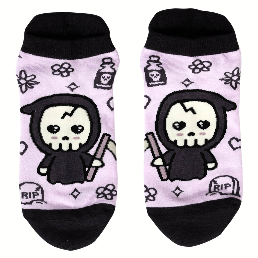 PASTEL GOTH GRIM REAPER ANKLE SOCKS BY FOOTCLOTHES