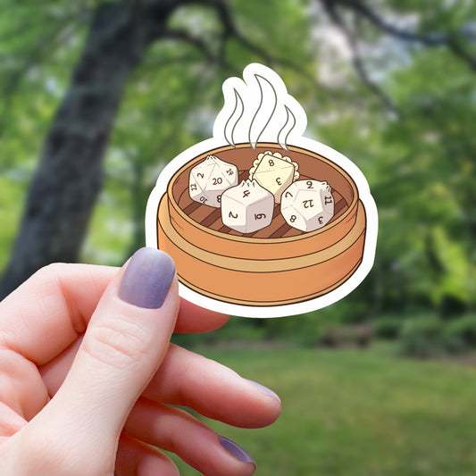 POLYHEDRAL DICE DUMPLINGS STICKER