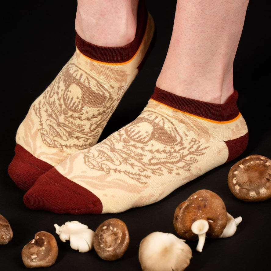 DEATH CAP MUSHROOM ANKLE SOCKS BY FOOTCLOTHES