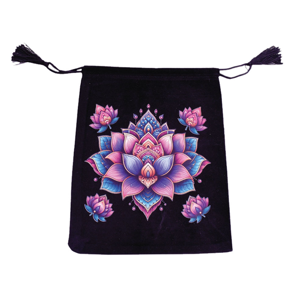 VELVET TAROT CARD BAG - LOTUS FLOWER