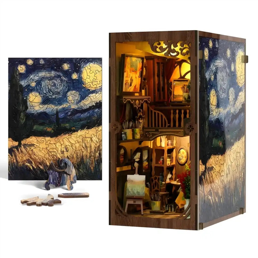 GOLDEN TWILIGHT STUDIO BOOK NOOK 3D WOODEN PUZZLE KIT