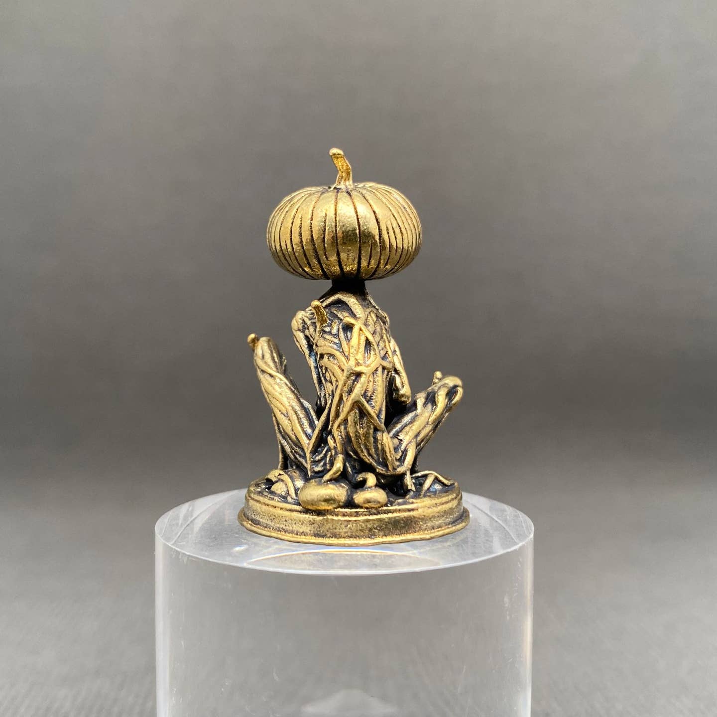 MINIATURE BRASS PUMPKIN GHOST