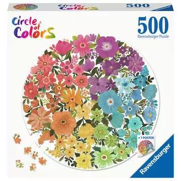 CIRCLE OF COLORS: FLOWERS ROUND PUZZLE 500 PC