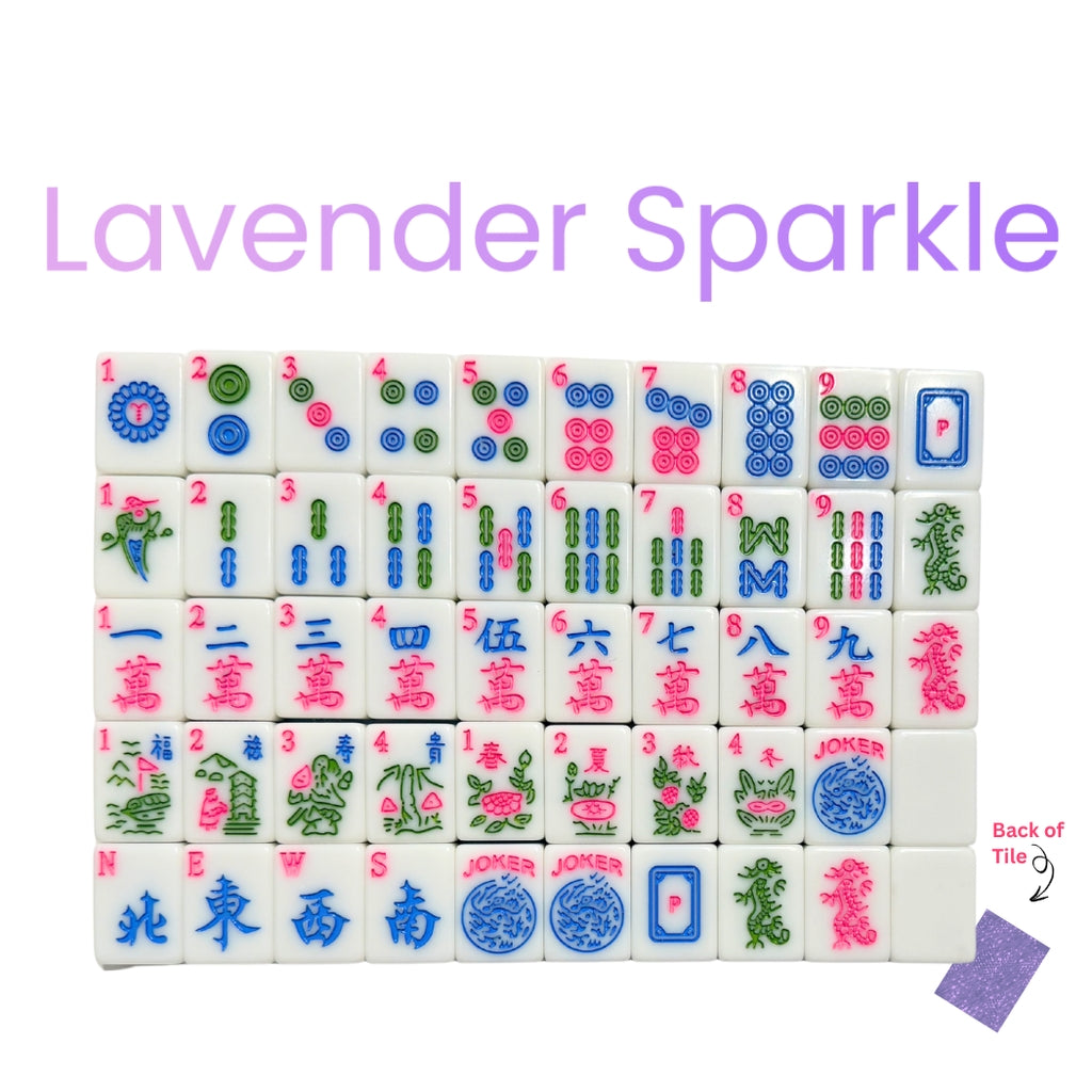 LAVENDER SPARKLE - MAHJONG TILES – AMERICAN MAHJONG TILE SET (166 TILES)