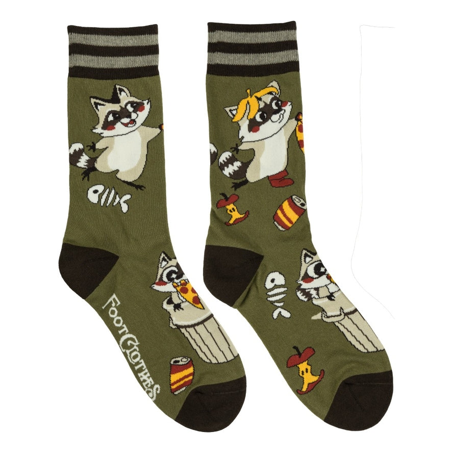 TRASH PANDA PARTY CREW SOCKS BY FOOTCLOTHES