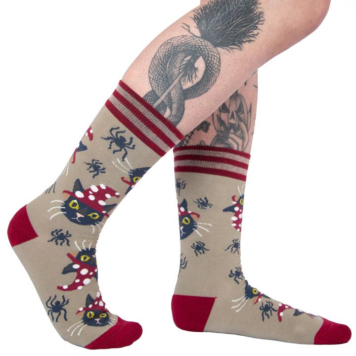 WITCHY WHISKERS CREW SOCKS BY FOOTCLOTHES