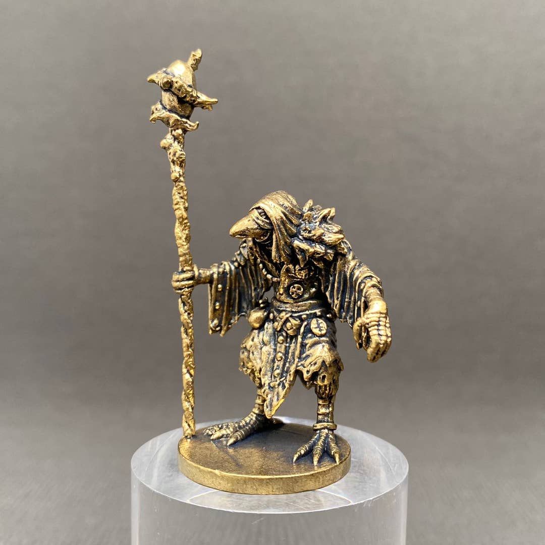 MINIATURE BRASS BIRDMAN WIZARD