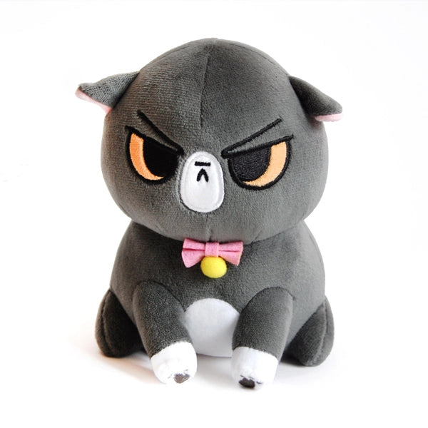 ANGRY CAT PLUSH: GRAY AND WHITE TUX