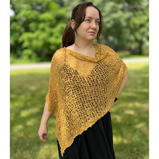 POPCORN KNIT PONCHO OR SHAWL