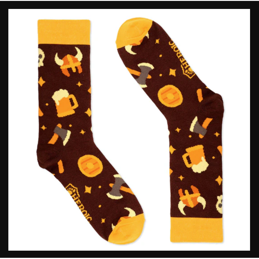 HEROIC FEET MEAD & MAYHEM SOCKS (SIZE 9-12)
