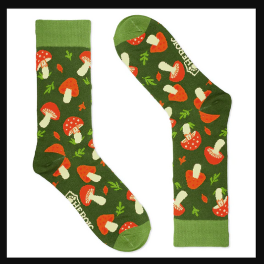 HEROIC FEET MYSTIC MUSHROOMS SOCKS (SIZE 9-12)