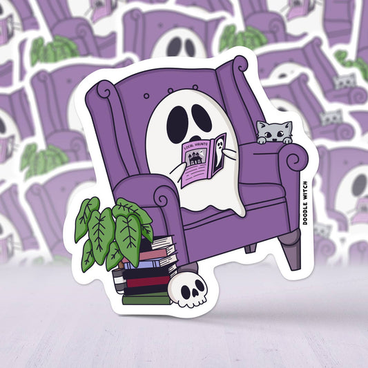 GHOST IN LIBRARY STICKER