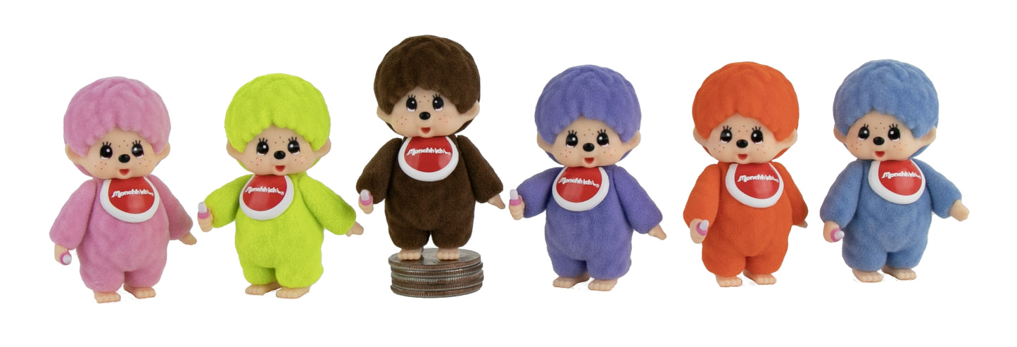 WORLD'S SMALLEST MONCHHICHI FLOCKED FIGURES (ASSORTED)