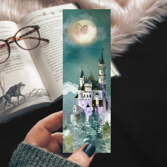 FANTASY FOREST CASTLE WATERCOLOR BOOKMARK